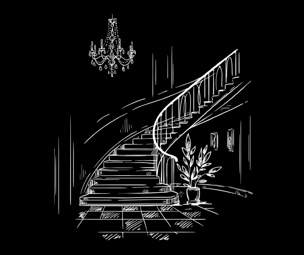 Interior design staircase illustration
